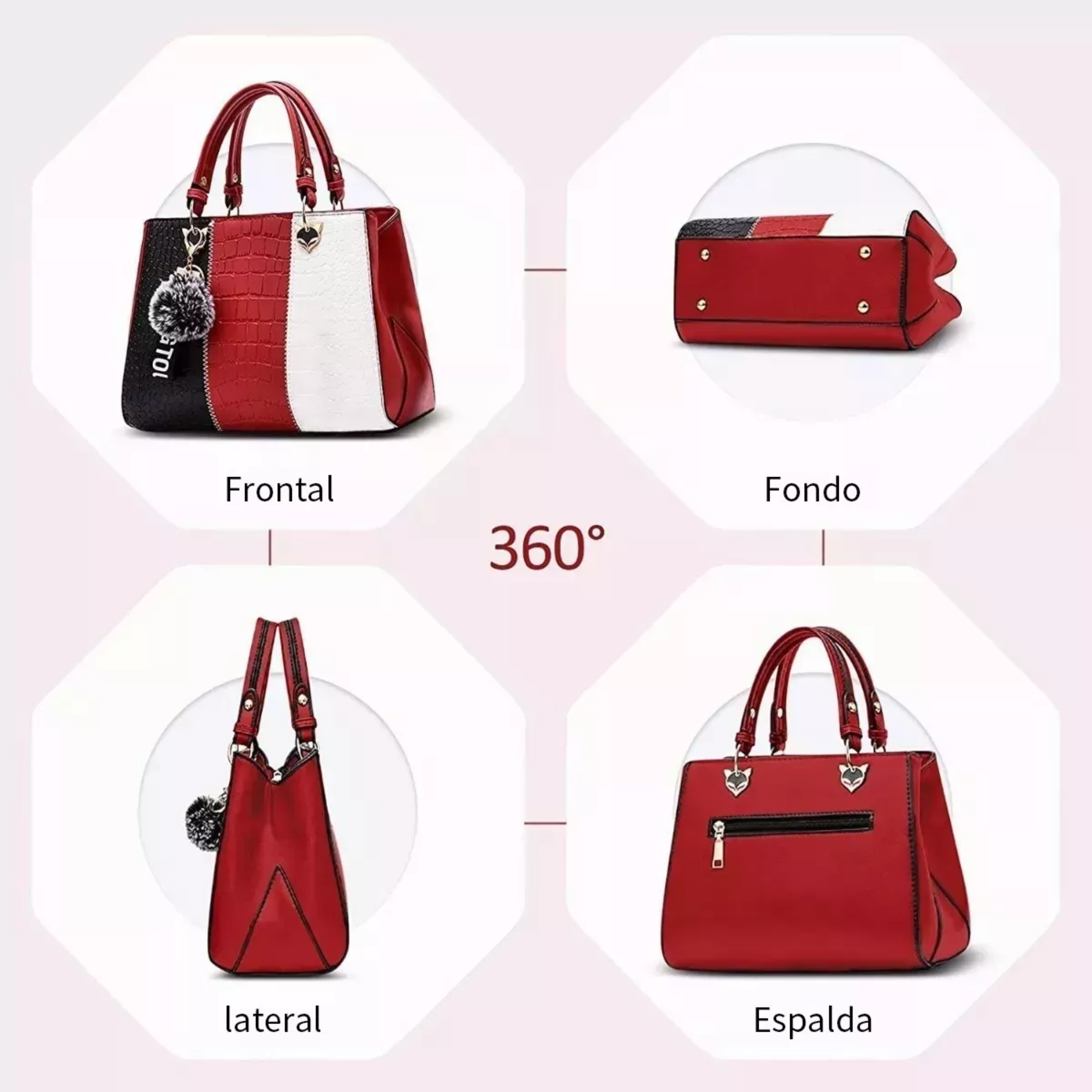 Bolsa Mujer Dama Elegante Hombro Oblicuo Portátil 3 En 1