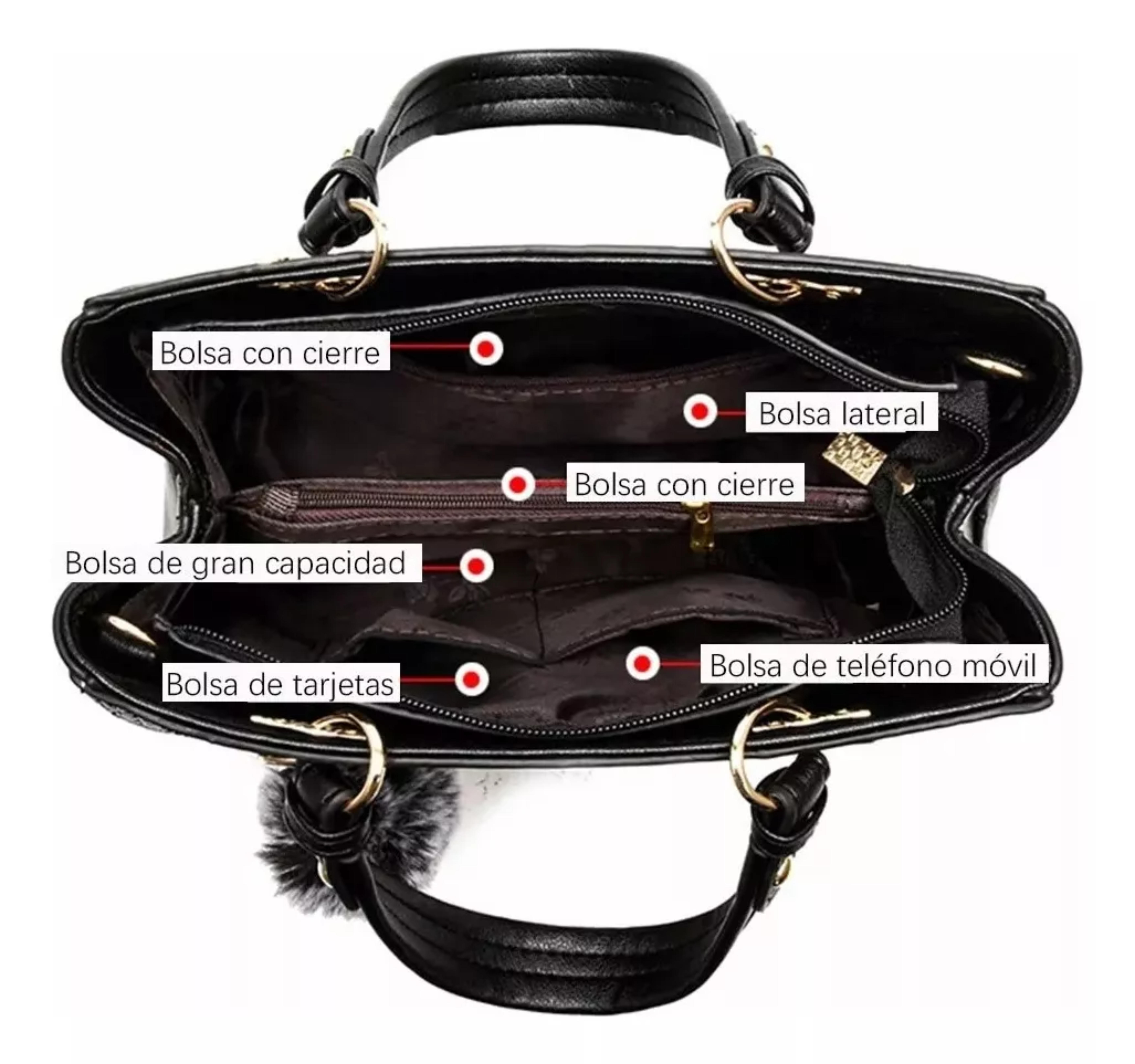 Bolsa Mujer Dama Elegante Hombro Oblicuo Portátil 3 En 1
