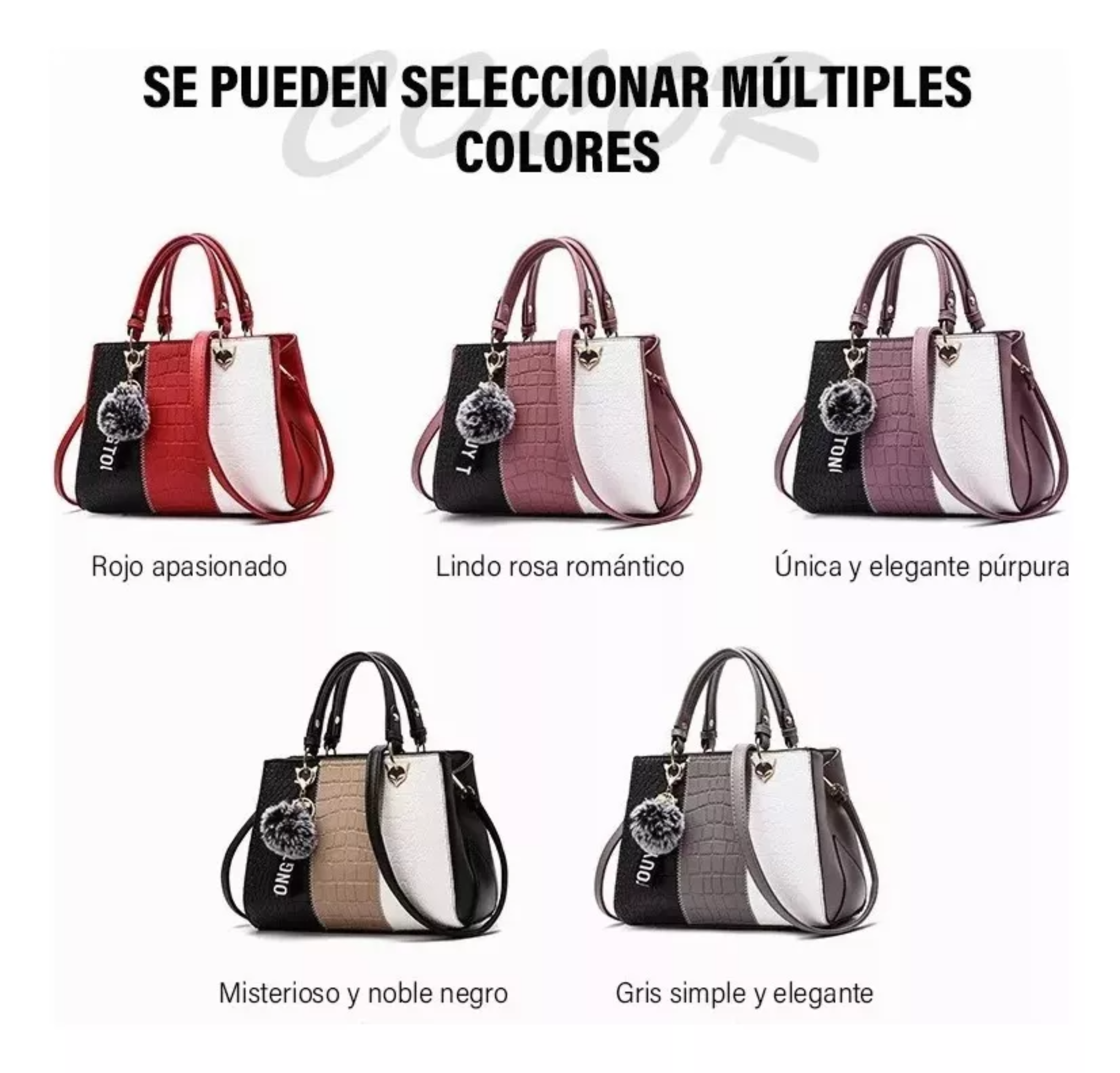 Bolsa Mujer Dama Elegante Hombro Oblicuo Portátil 3 En 1
