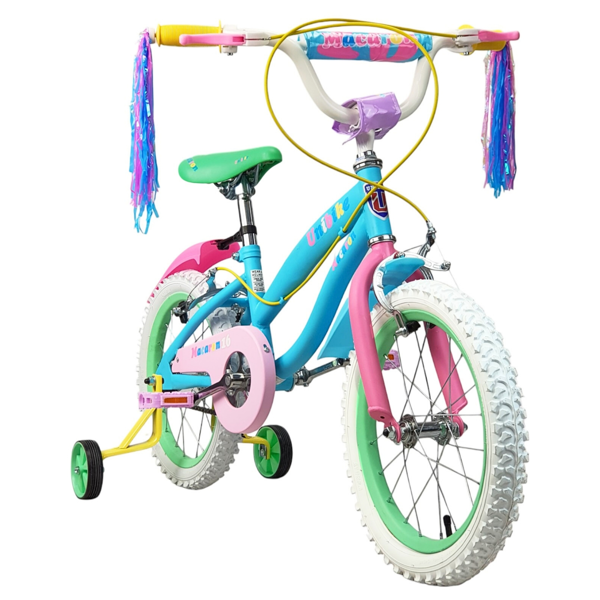 Bicicleta para Niñas R16 Llantas Aire y Entrenamiento Macaron Multicolor.