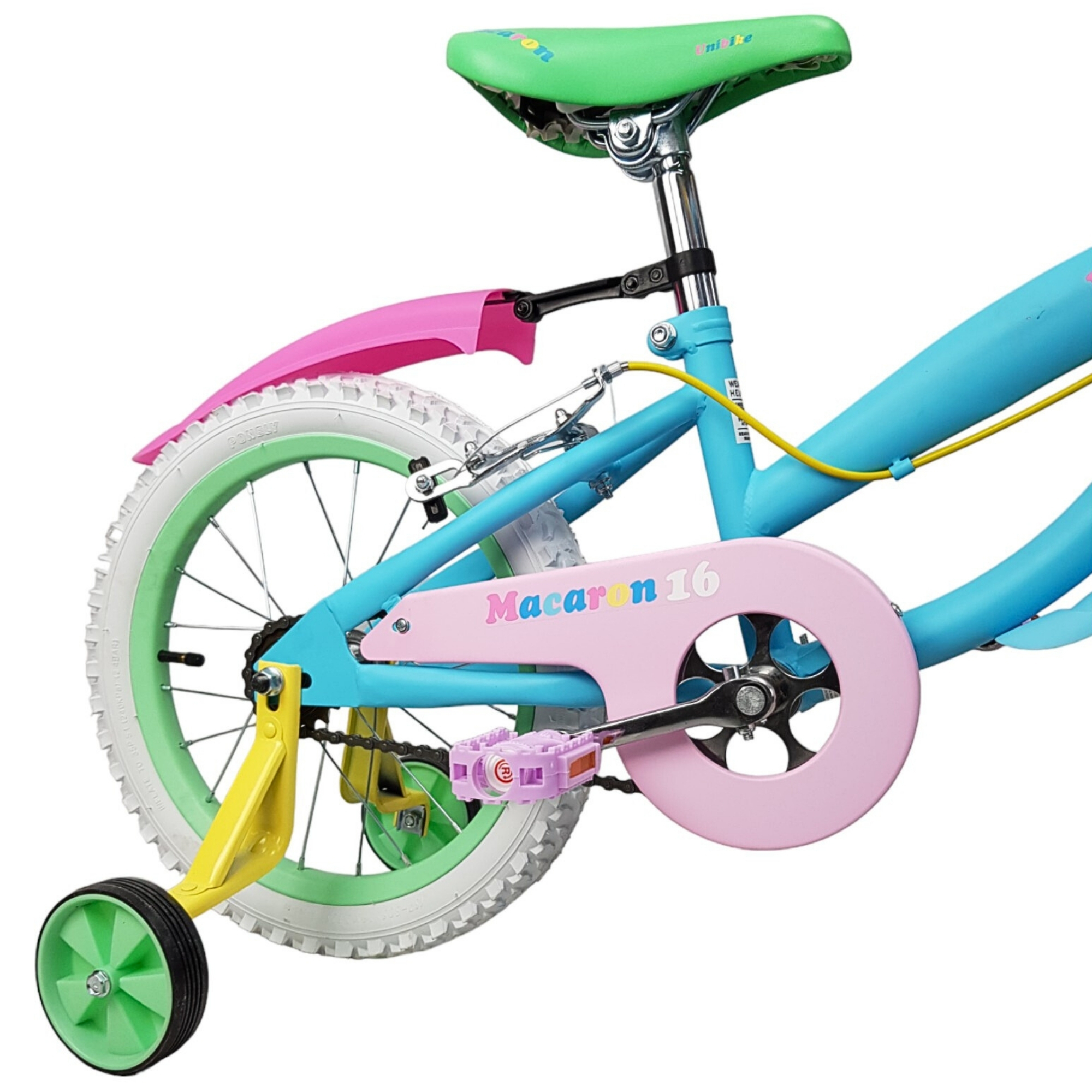 Bicicleta para Niñas R16 Llantas Aire y Entrenamiento Macaron Multicolor.