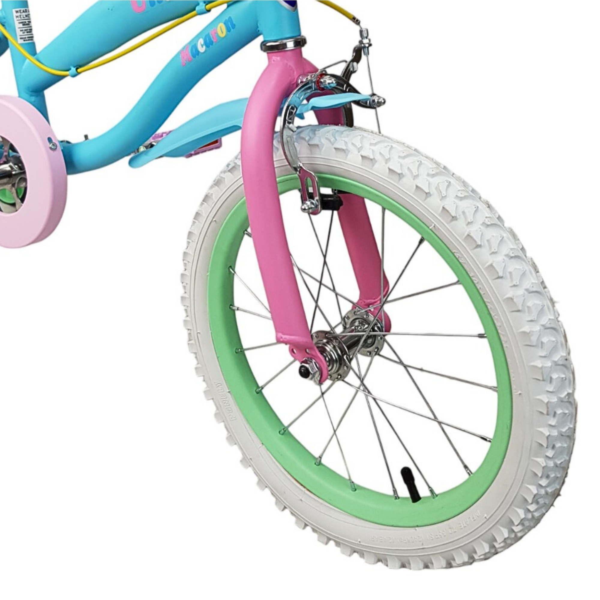 Bicicleta para Niñas R16 Llantas Aire y Entrenamiento Macaron Multicolor.