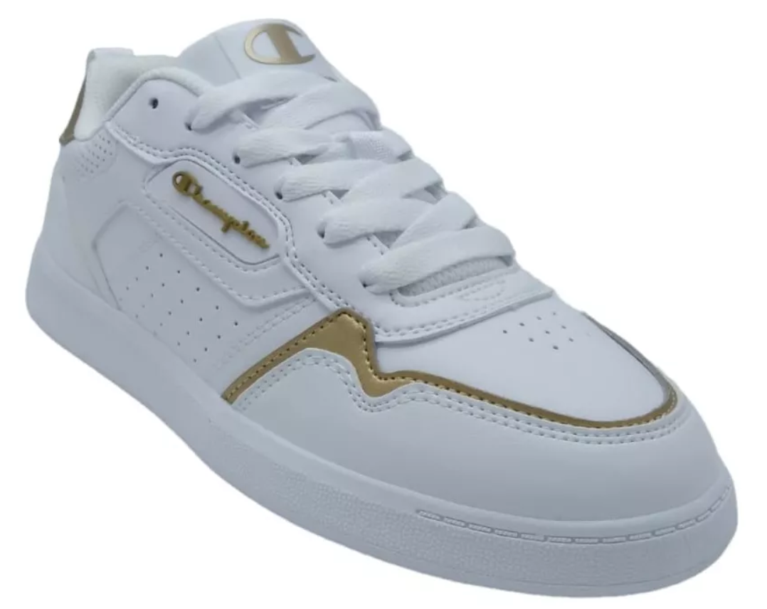 Tenis Casual Champion Lore Color Blanco/Dorado Para Mujer.