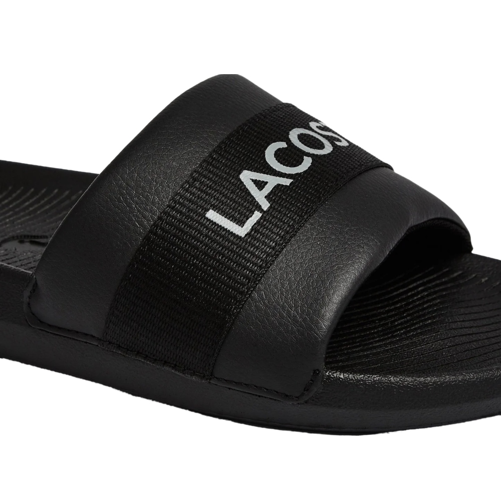 Sandalias Lacoste Croco Slide Negro-Hombre 41CMA007MX.