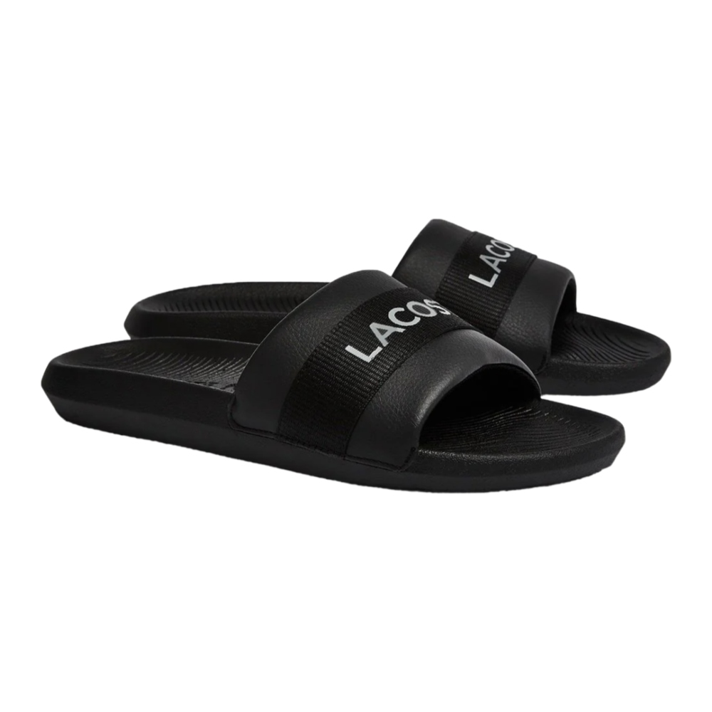 Sandalias Lacoste Croco Slide Negro-Hombre 41CMA007MX.