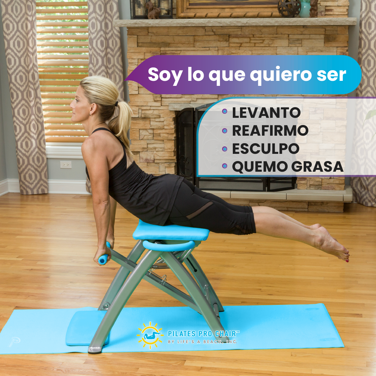 Pilates Pro Chair MAX, Silla de Pilates con Asas Esculpidoras, Gimnasio Completo, Entrenamiento en casa
