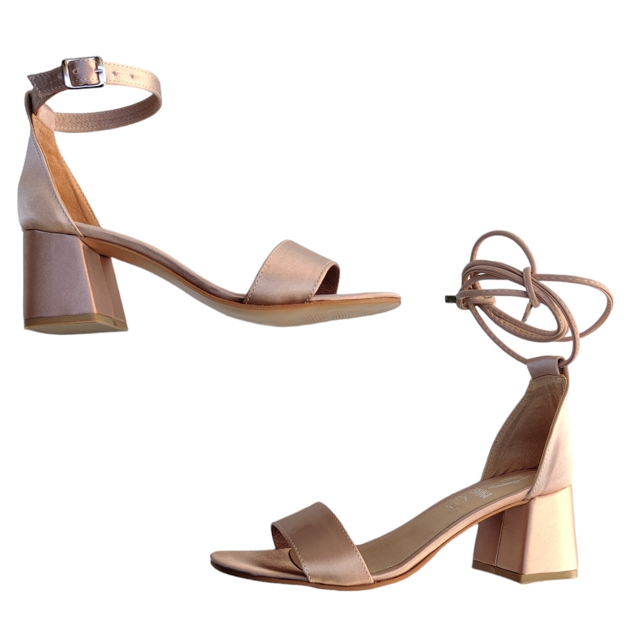 Sandalias Tacón Bajo 6cm 2 En 1 Pulsera Y Correa Gladiador Con Plantilla de Piel 100% Natural Envío Gratis Agregando dos Pares de Productos Yosmina