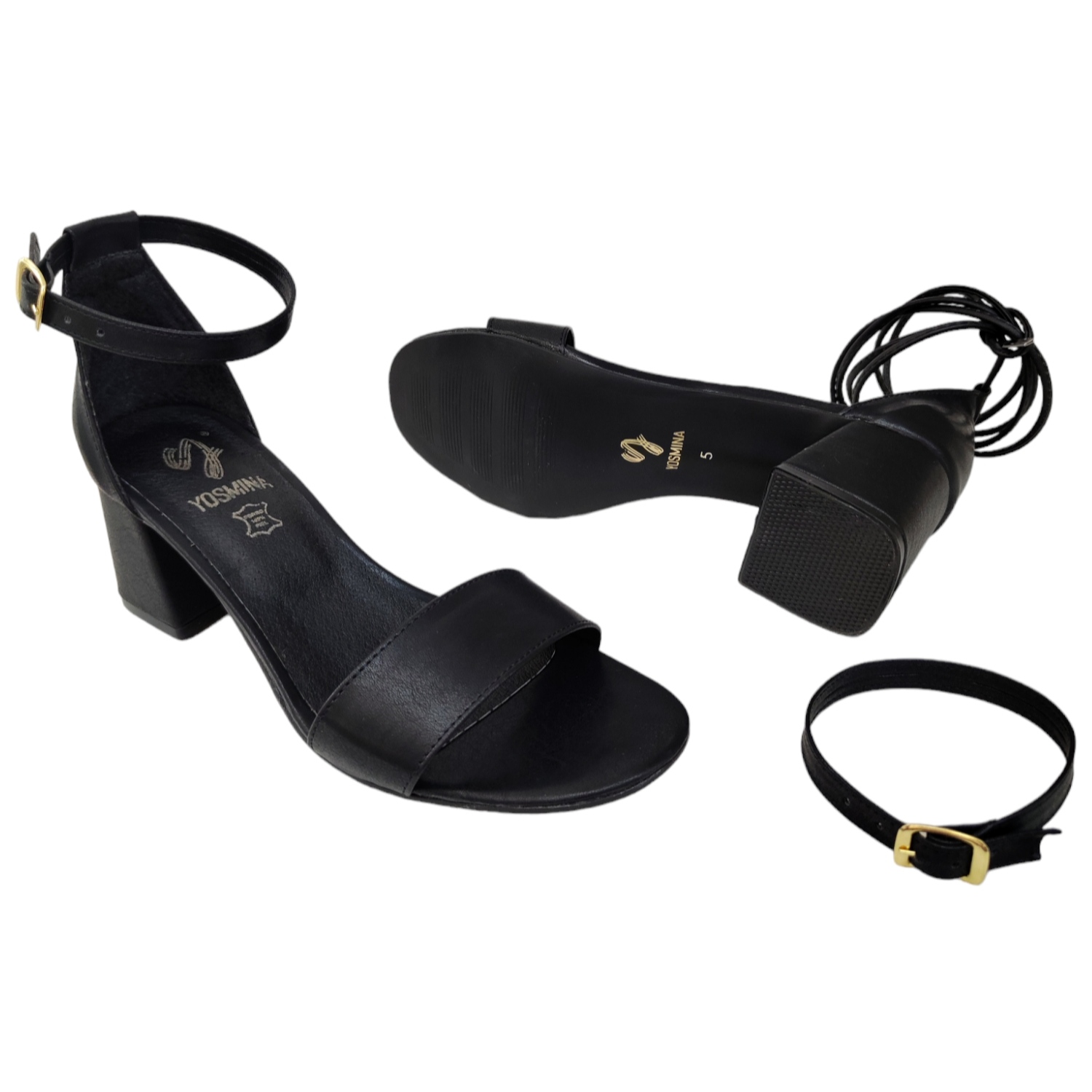 Sandalias Tacón Bajo 6cm 2 En 1 Pulsera Y Correa Gladiador Con Plantilla de Piel 100% Natural Envío Gratis Agregando dos Pares de Productos Yosmina