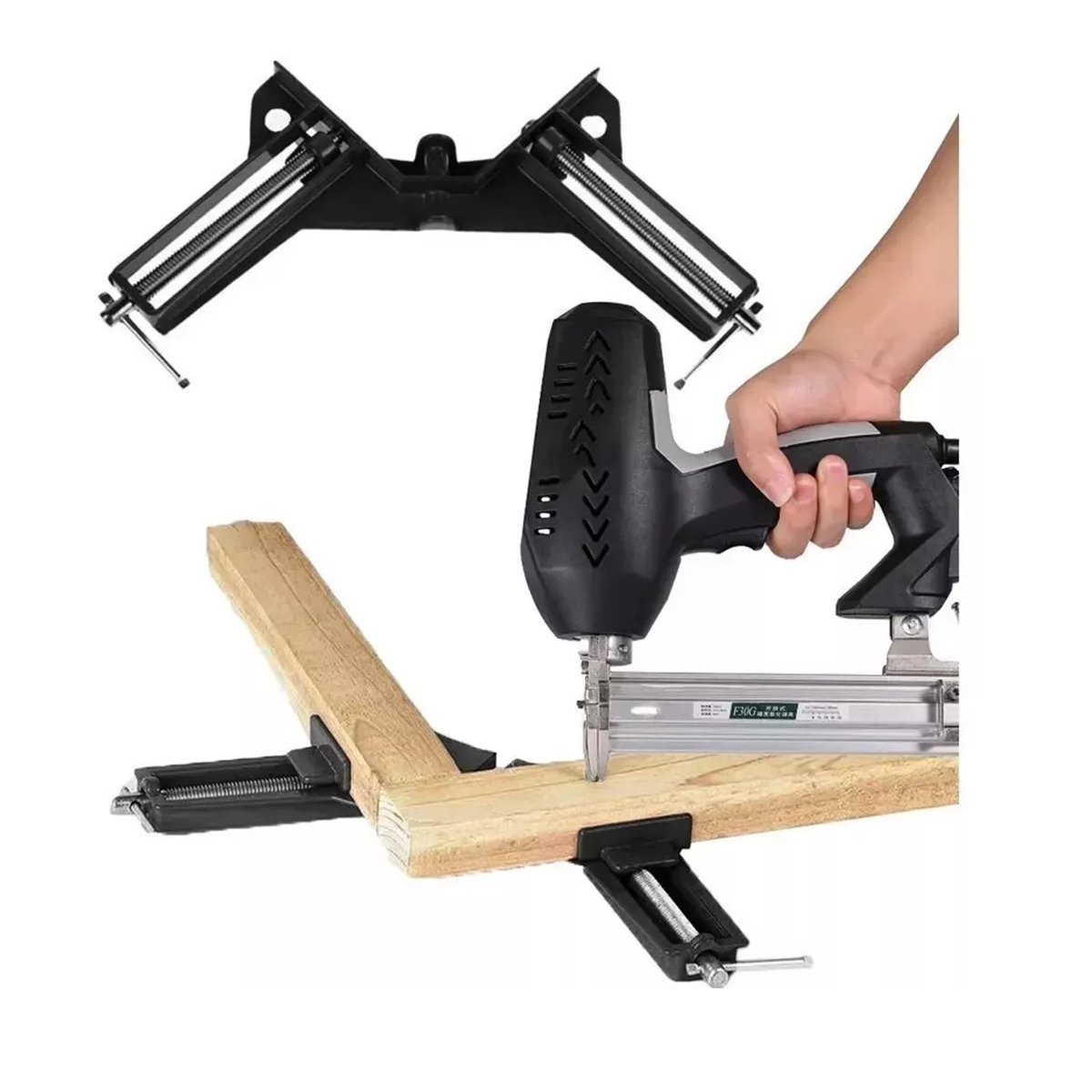 Set Prensa Esquinera Carpinteria 90 Grados Herreria 4pcs Negro