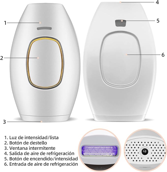 A Yostyle IPL Depiladora de Luz Pulsada, Flashes Depilación Láser para Mujeres, 5 Nivel de Energía, Sistemas de Depilación Dispositivo Profesional Indolora, para Piernas, Cara, Cuerpo, Línea de Bikini