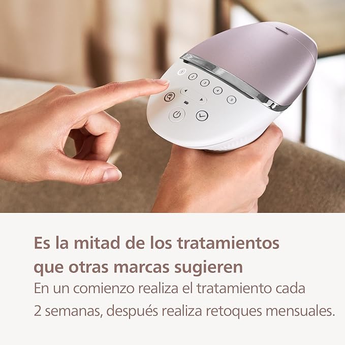 A Philips Lumea Prestige Depiladora IPL, Tecnología Sense IQ, Luz Pulsada, con cable, 4 Cabezales Inteligentes (Cuerpo, Bikini, Axilas y Cara) y SmartSkin Sensor, incluye un Recortador Precisión