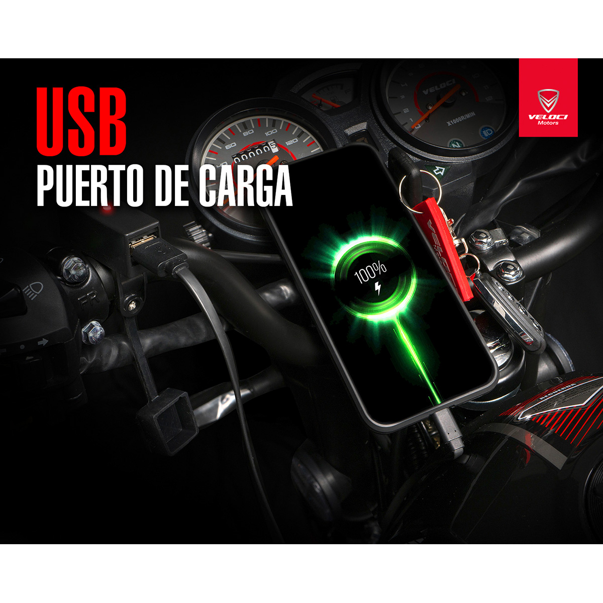 Motocicleta Veloci Boxter RT3 200 CC Negro 2024.