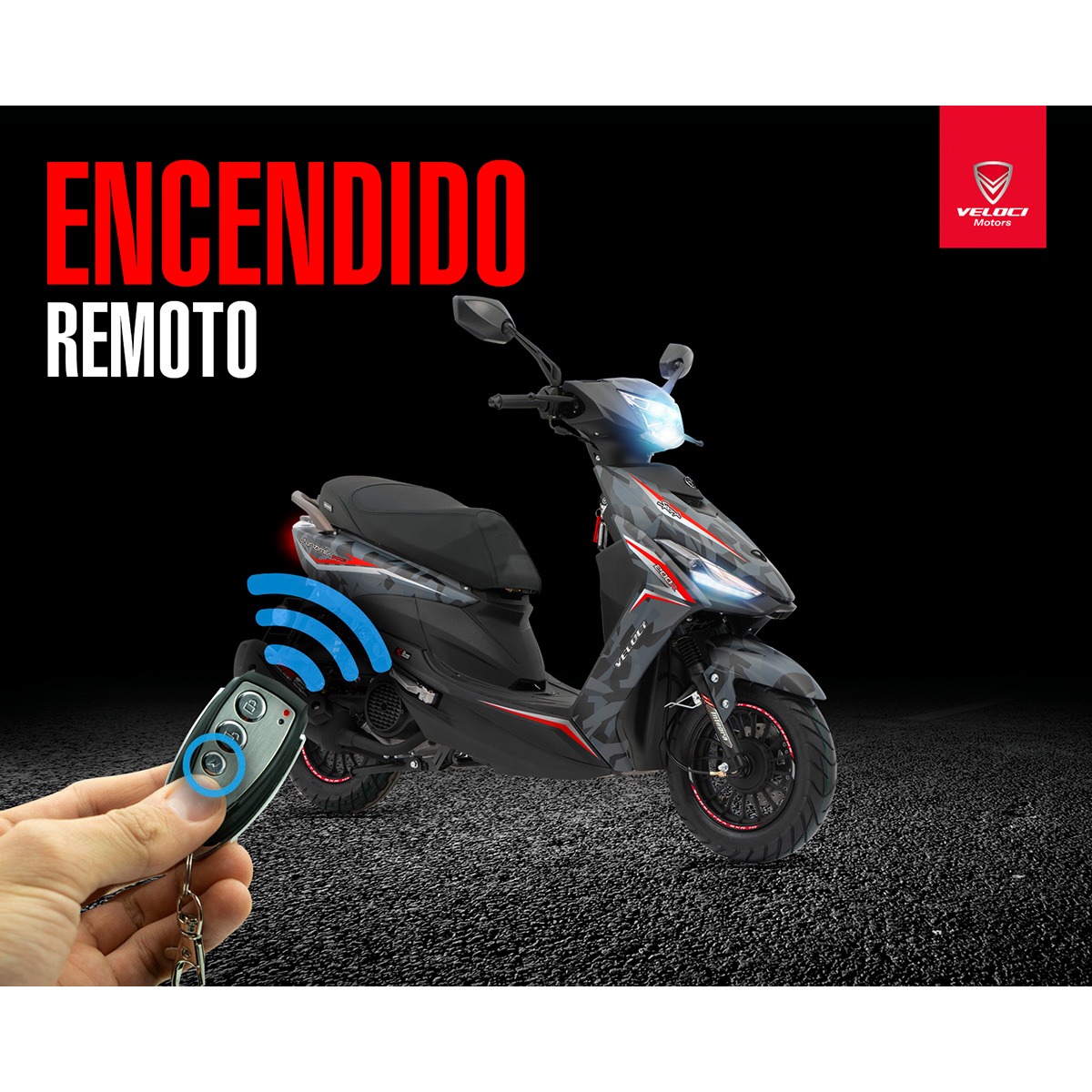 Motocicleta Veloci Dynamik Pro 200 CC Negro Camuflaje 2024.