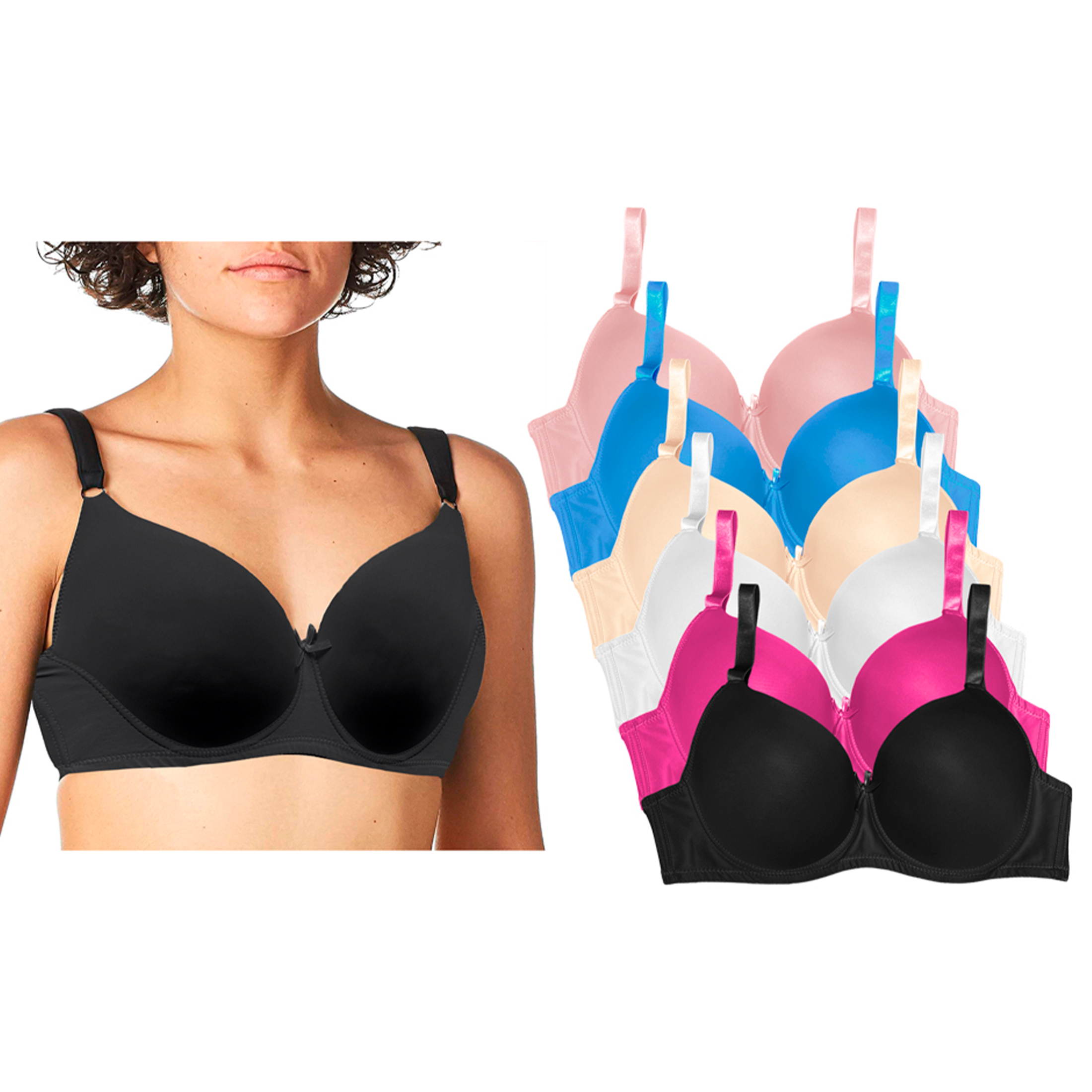 Paquete de 6 Brasier Copas Grandes D, DD y DDD con 6 Diferentes Colores.