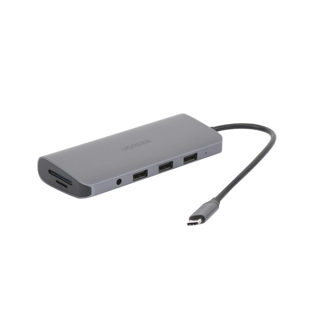 UGREEN Hub USB C 10 en 1, 3 USB-A 3.0 | USB-C PD Carga 100W | HDMI 4K@30Hz | RJ45 (Gigabit Ethernet) | VGA | Lector Tarjeta SD + Micro SD.