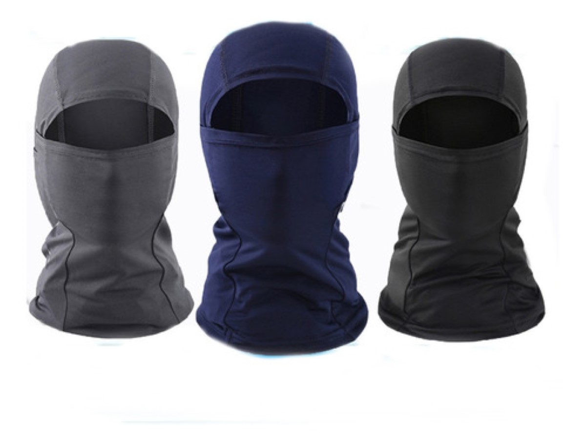 "3 Pcs Balaclava Pasamontañas Militar Táctico Bandana Moto Azul Negro y Gris "