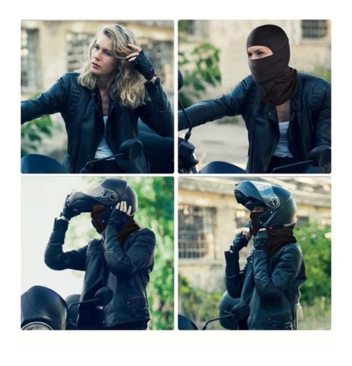 "3 Pcs Balaclava Pasamontañas Militar Táctico Bandana Moto Azul Negro y Gris "