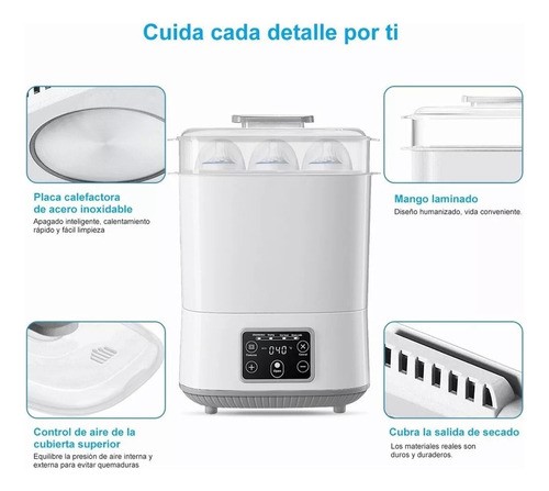 "Esterilizador De Biberones 4 En 1 Secador Calienta Biberones Blanco  "