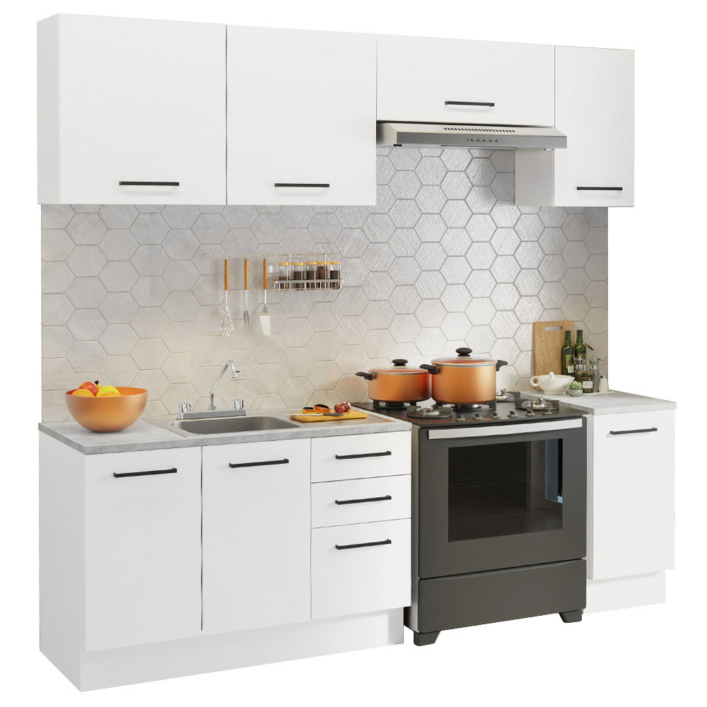Cocina Integral Modular Luna Madesa 240cm con Acessorios 01.