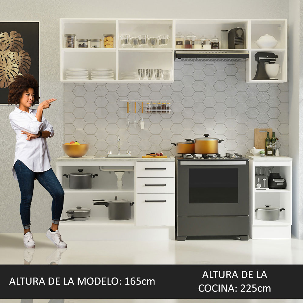 Cocina Integral Modular Luna Madesa 240cm con Acessorios 01.