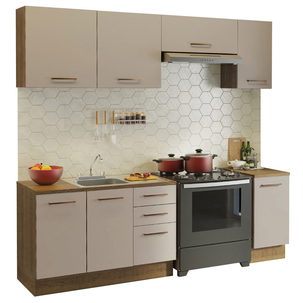 Cocina Integral Modular Luna Madesa 240cm con Acessorios MC.