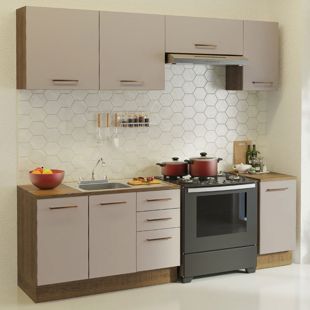 Cocina Integral Modular Luna Madesa 240cm con Acessorios MC.