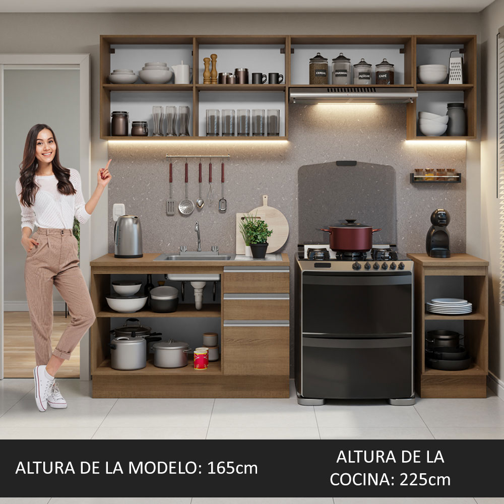 Cocina Integral Modular Luna Madesa 240cm con Acessorios MM.