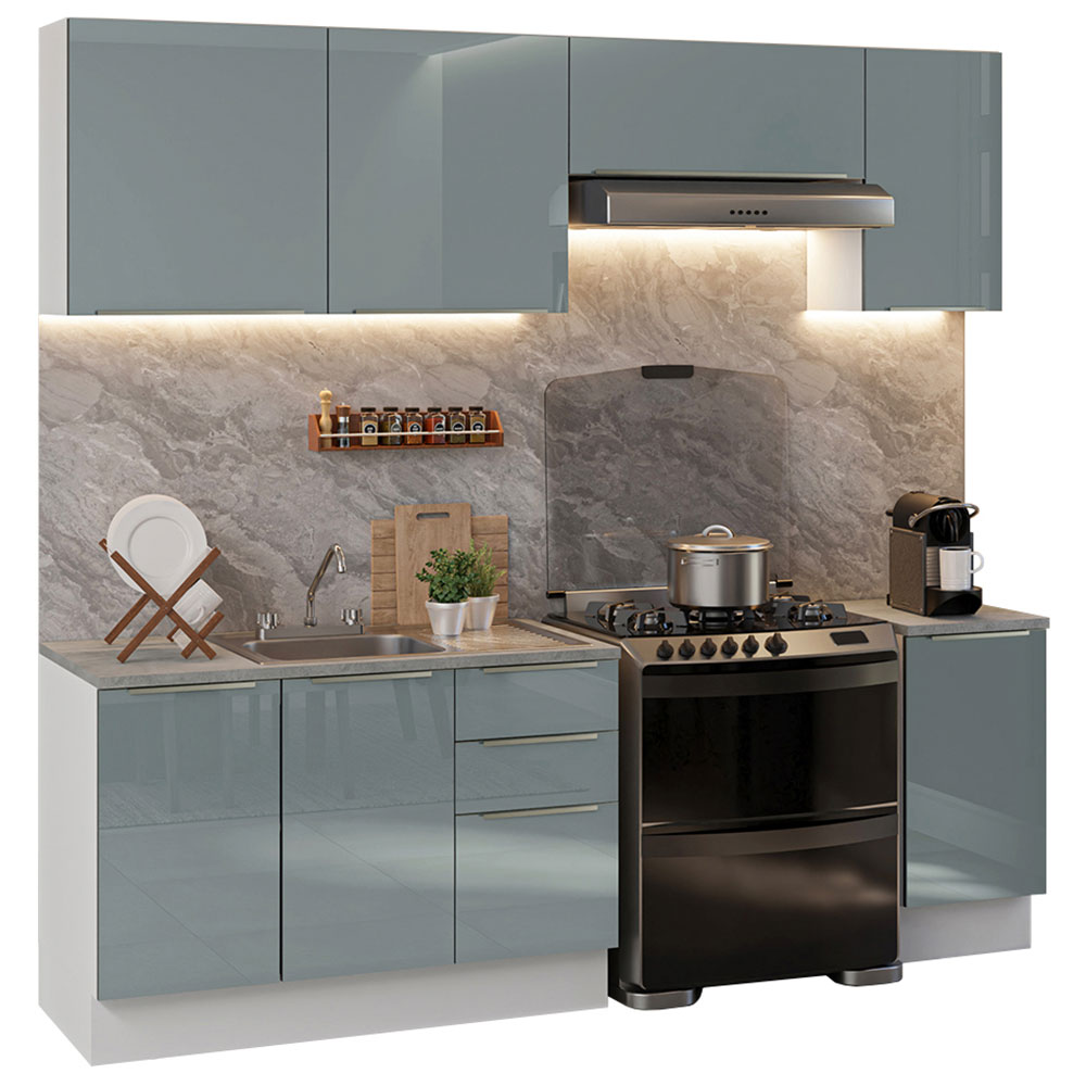 Cocina Integral Modular Luna Madesa 240cm con Acessorios BG.