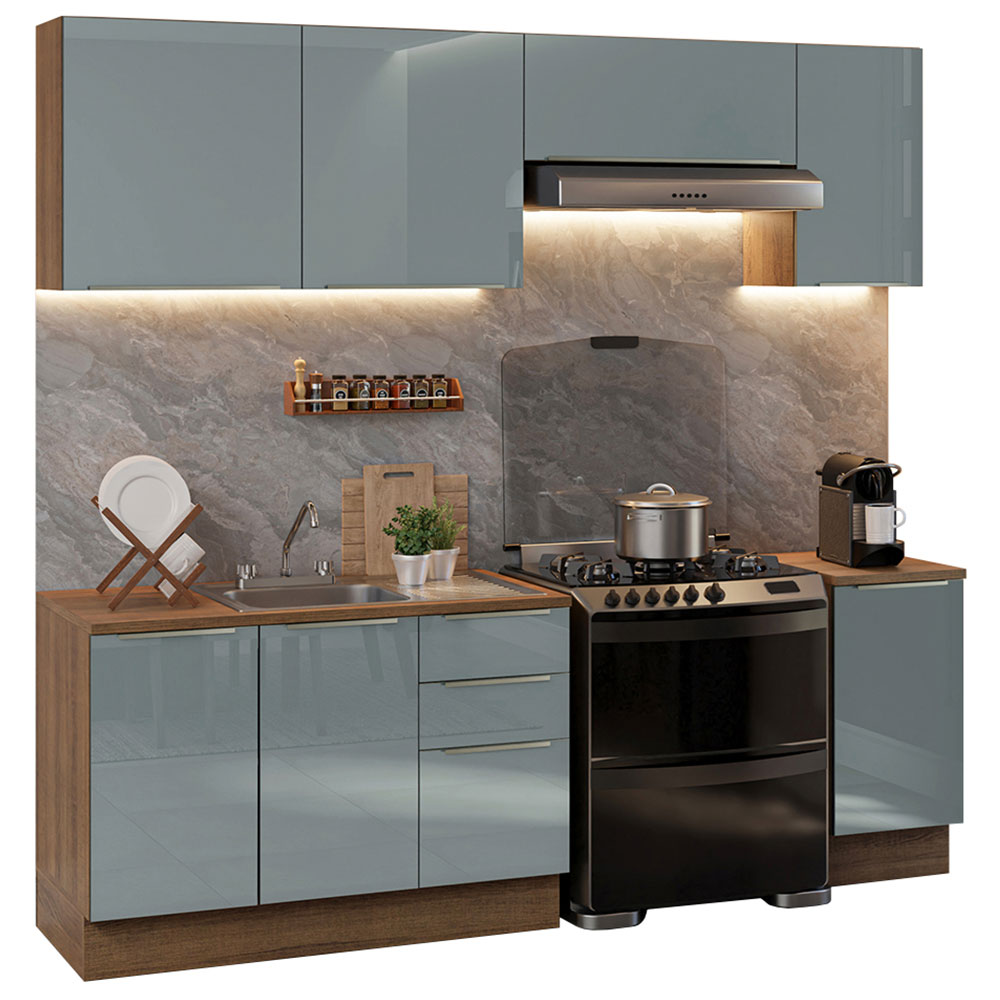 Cocina Integral Modular Luna Madesa 240cm con Acessorios MG.