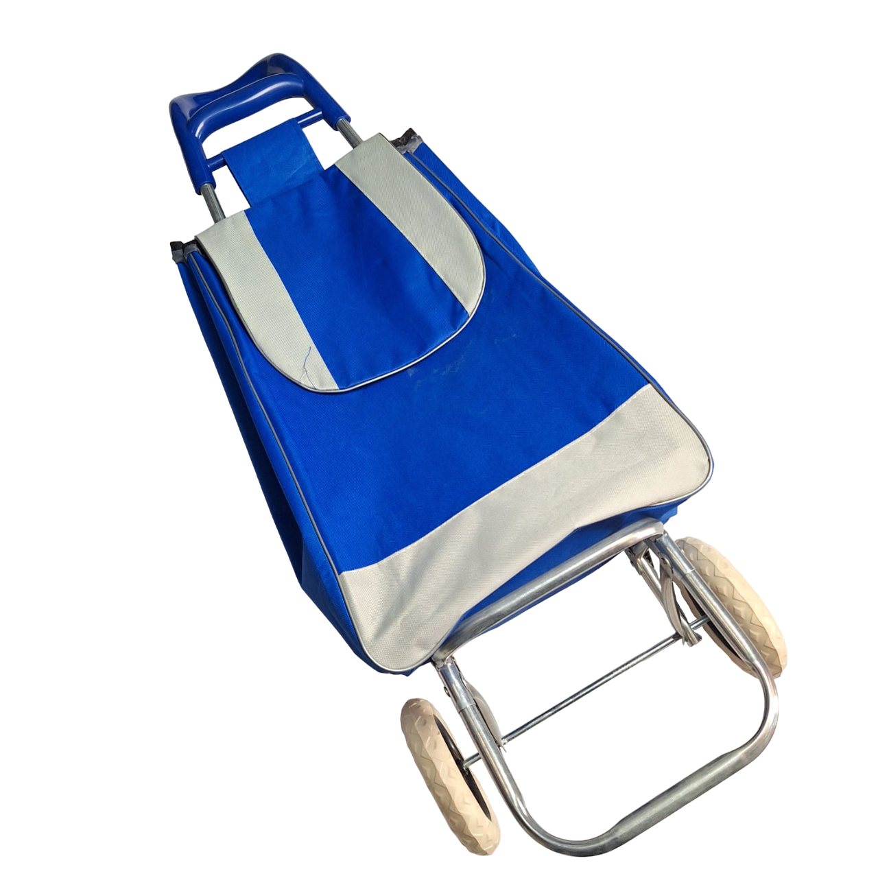 Carrito Plegable Para Compras Mandado Bolsa Resistente Color Azul