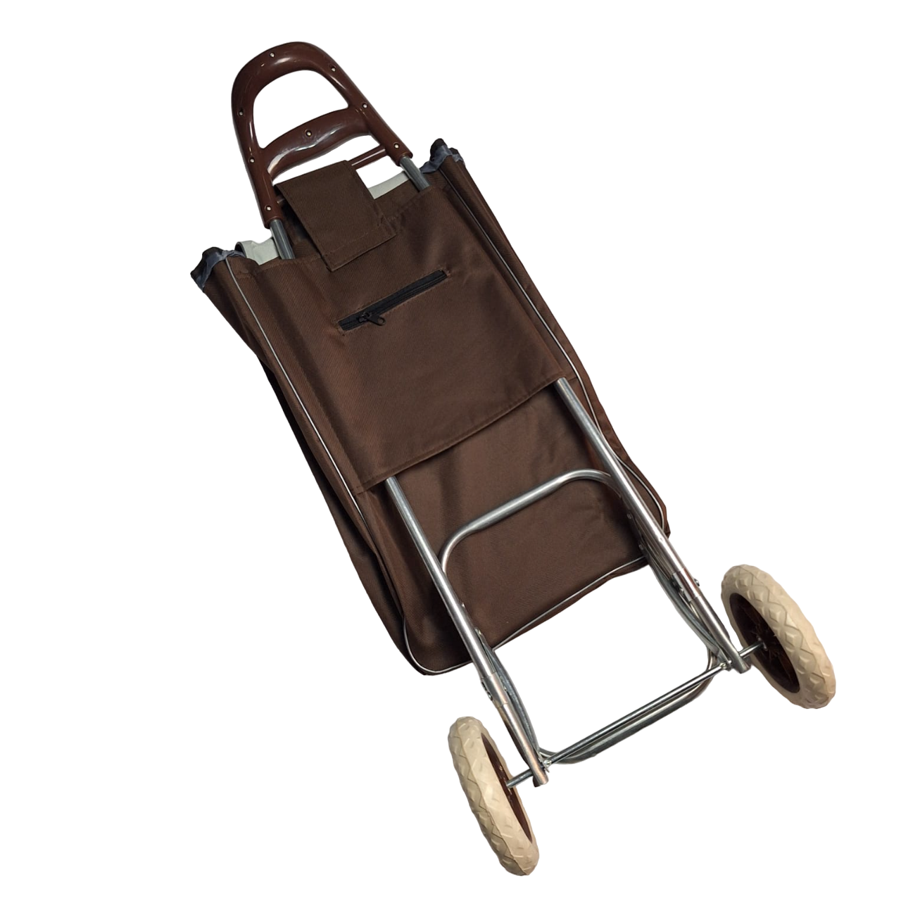 Carrito Plegable Para Compras Mandado Bolsa Resistente Color Marrón