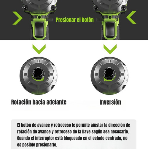 Pistola Impacto Llave Inalámbrica, 2 Batería,taladro,desator