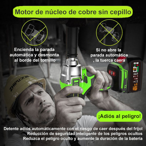 Llave De Impacto Inalambrico Pistola Taladro Recargable Kit