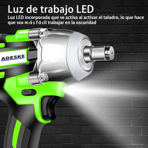 Llave De Impacto Inalambrico Pistola Taladro Recargable Kit