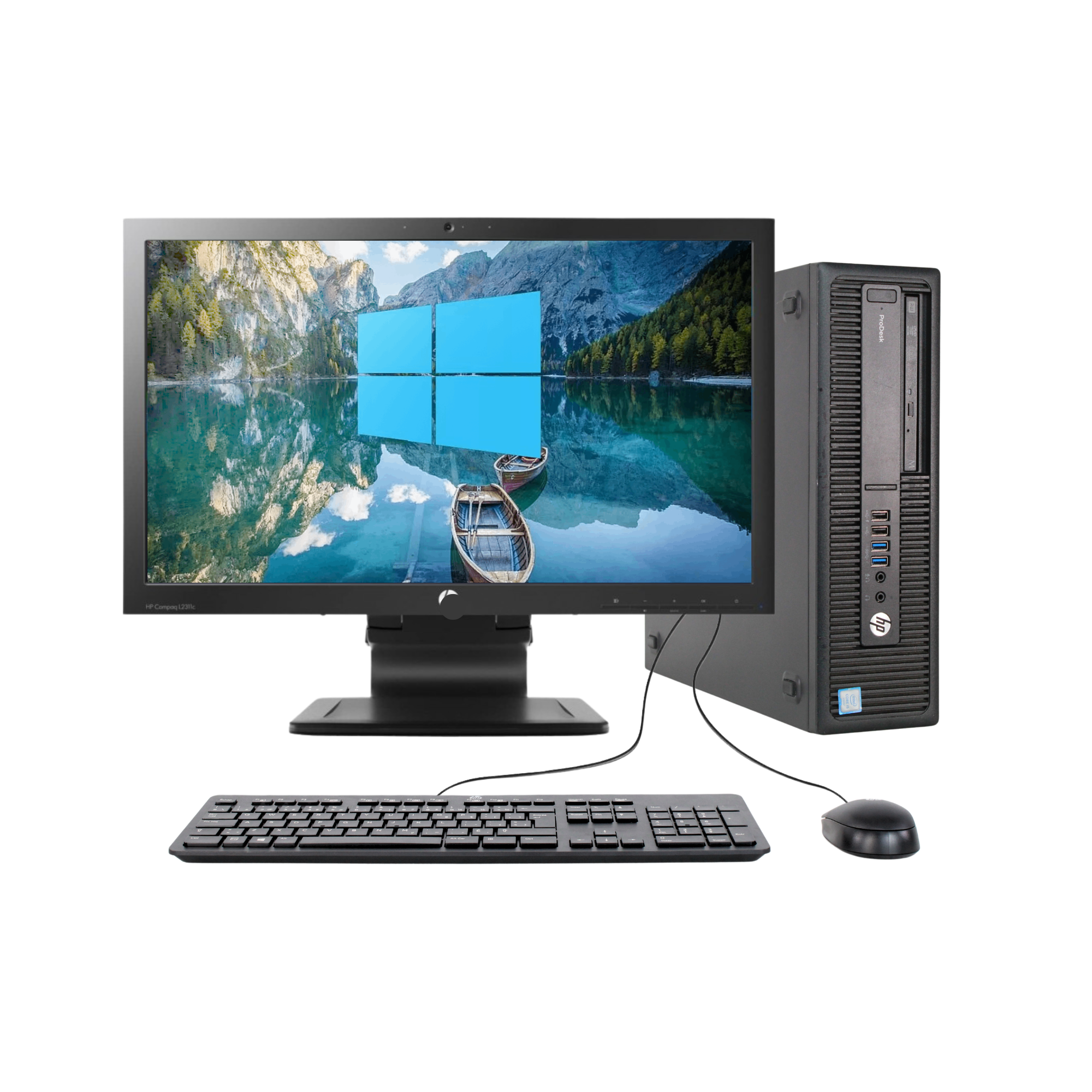 HP EliteDesk 800 G2 SFF | intel Core i5 6ta gen. | 8 GB RAM - 480 GB SSD | Monitor de 22" (Reacondicionado Grado A)