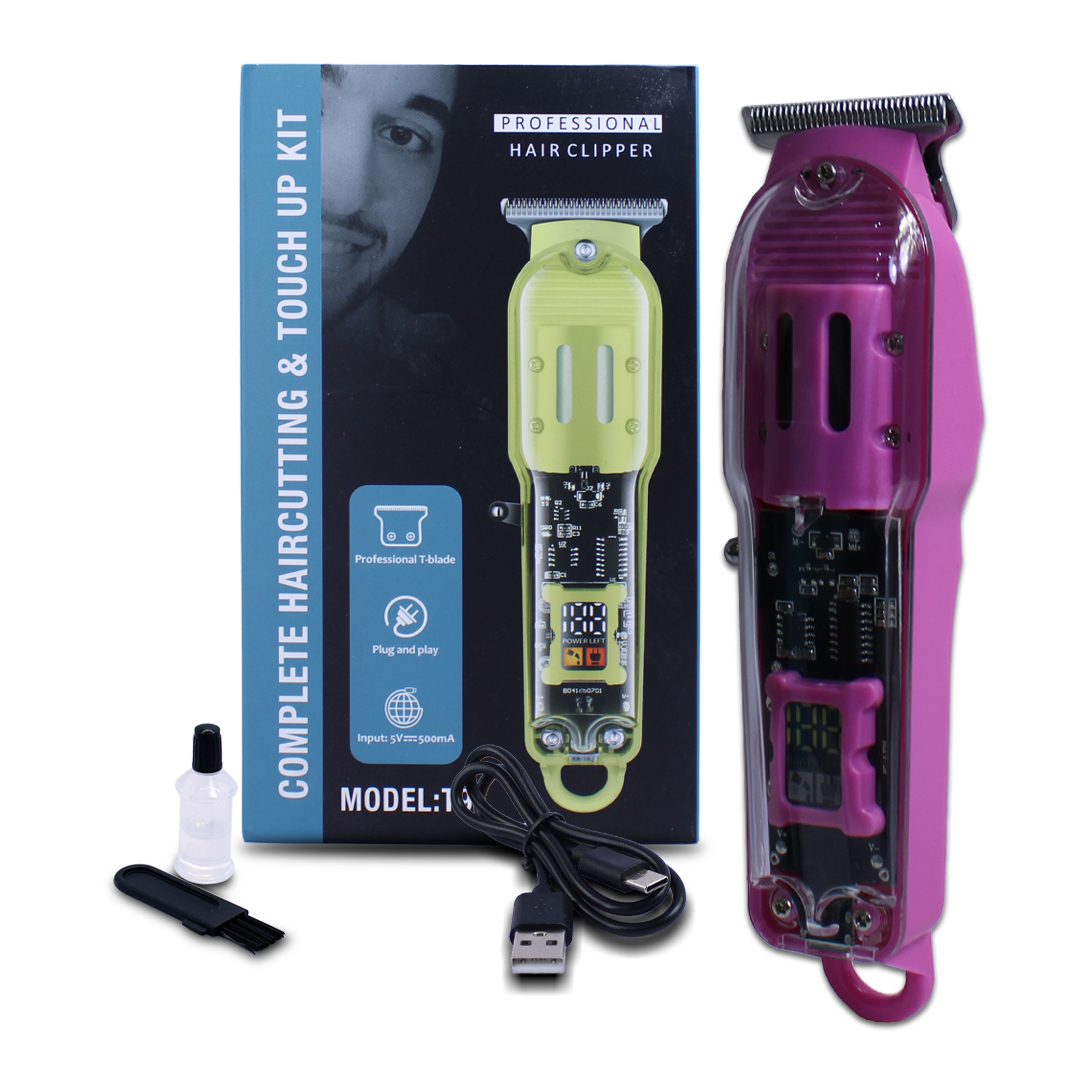 Maquina Profecional rosa Cortadora Electrico De Cabello Con Display Marcador