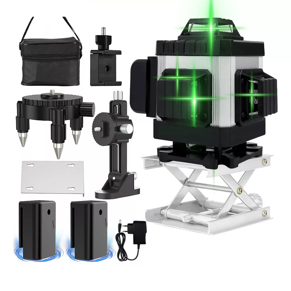 Nivel Láser 16 Líneas Con 2 Baterías Y Control Remoto 360°