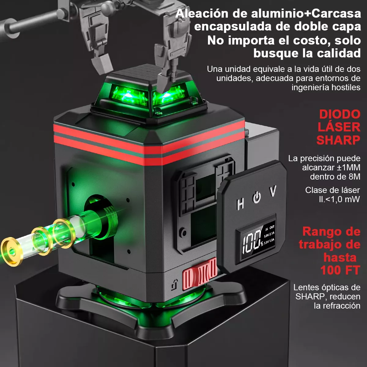 Niveles Laser 4d 3° Autonivelante Pantalla Digital 16 Lineas