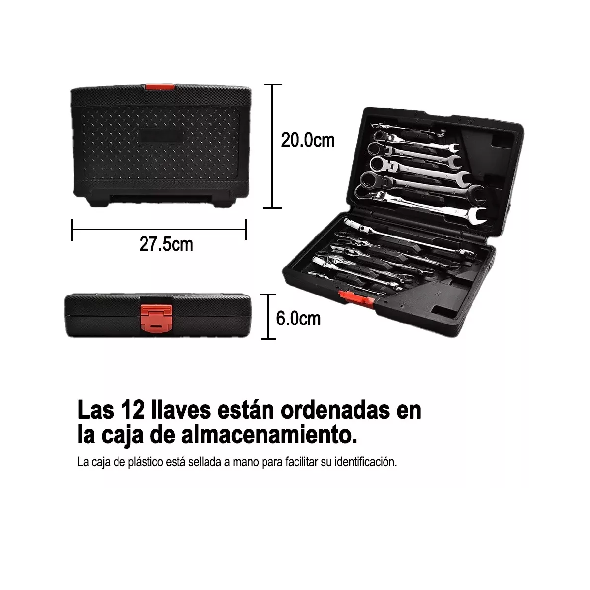 Juego Llave Inglesa Combinada Matraca Ajustable 12pz