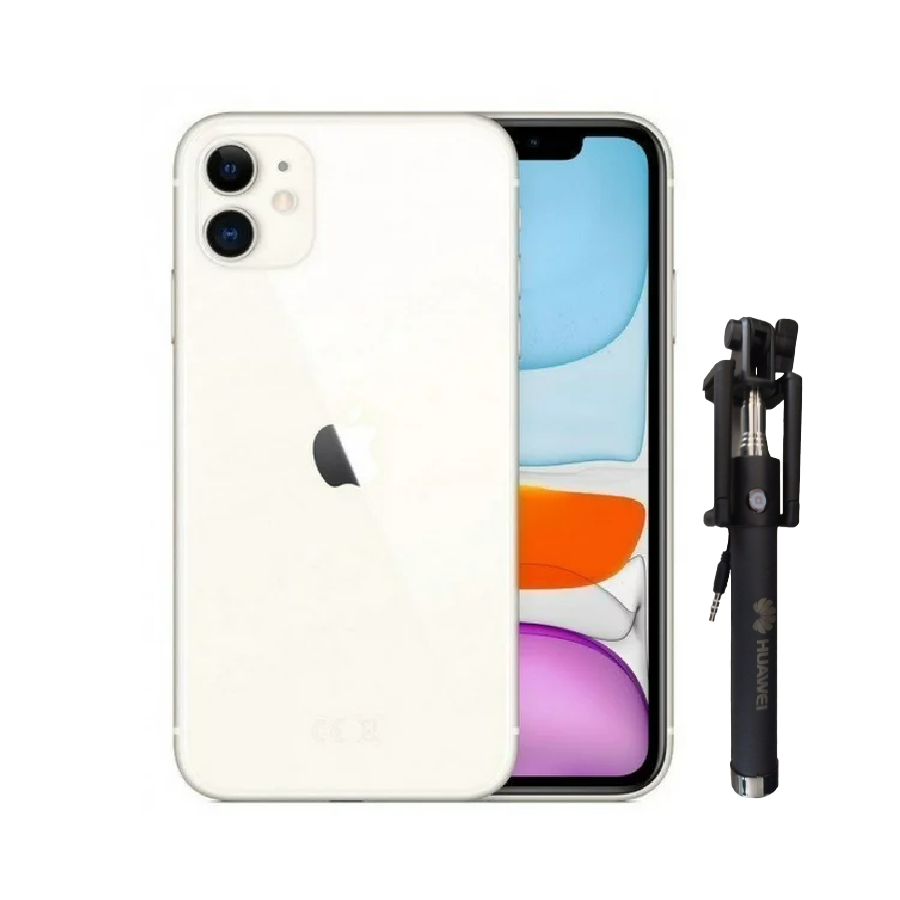 Apple iPhone 11 128GB Blanco (Reacondicionado A)+ Selfie stick.
