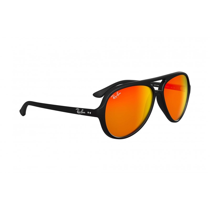 Lentes de sol Ray Ban Rb4125 601S69 Cats 5000 Naranja Espejo Negro Mate