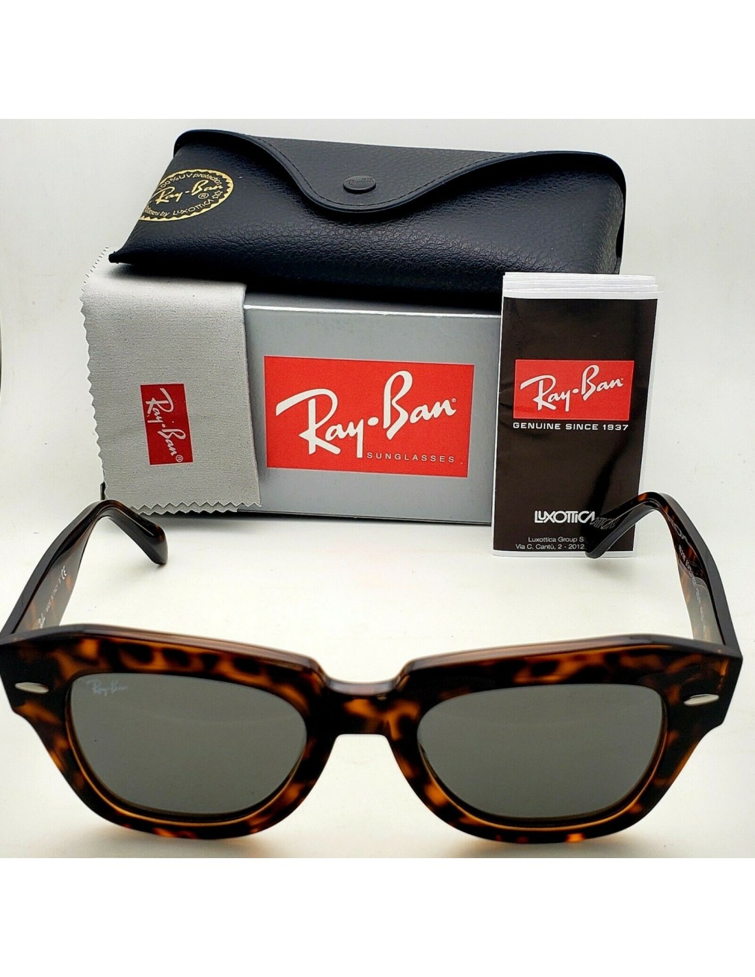 Lentes de sol Ray Ban RB2186 1292B1 State Street Gris Carey Acetato Original