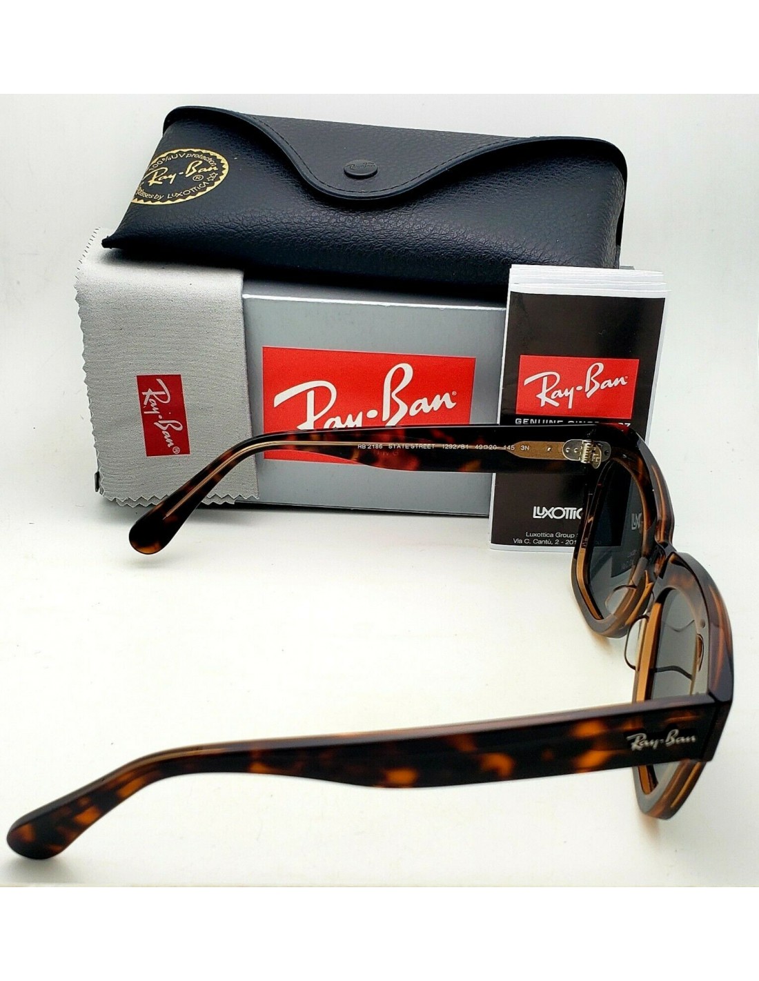 Lentes de sol Ray Ban RB2186 1292B1 State Street Gris Carey Acetato Original