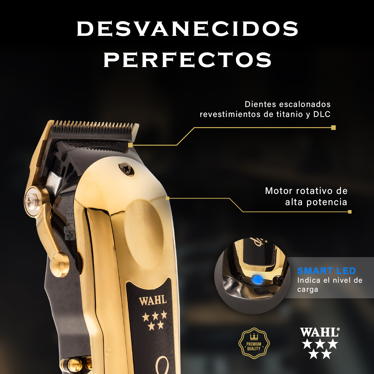 Clipper Wahl 5 Star Magic Clip Inalambrica Edición Gold