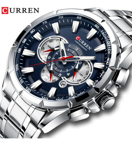 Reloj De Cuarzo Curren 8363 Con Correa De Acero Inoxidable