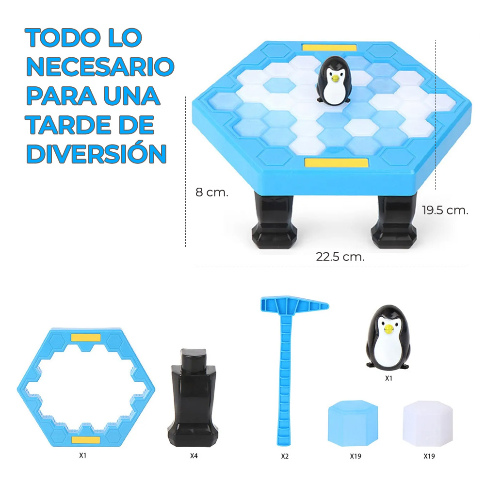 Juego de mesa Salva al pingüino bloques martillos rompehielos niños