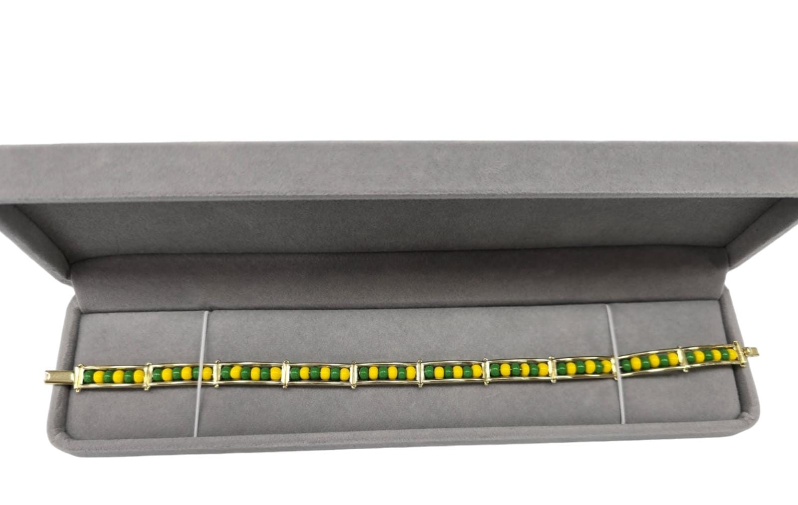 Pulsera de Proteccion Orula Verde & amarillo Oro 10K 