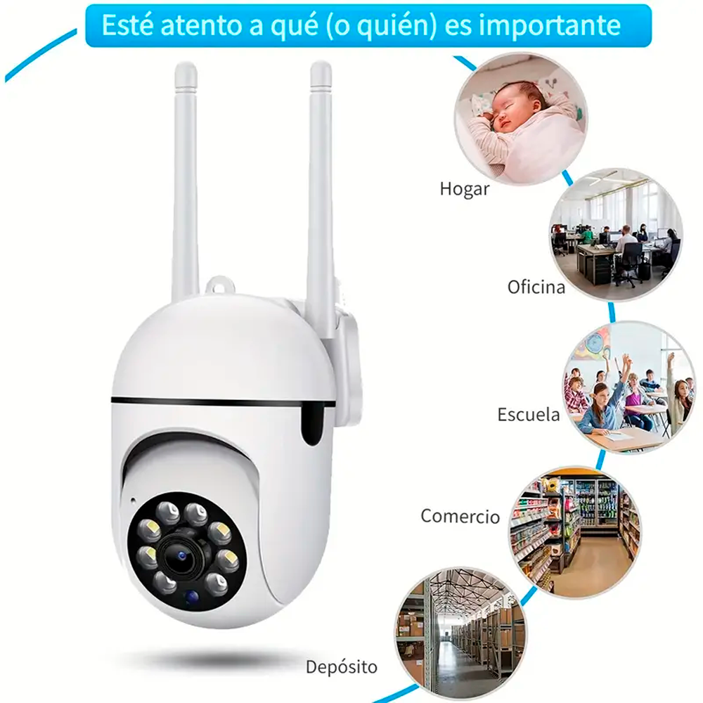 Cámara De Seguridad Wifi Exterior 360 Visión Nocturna 5g ConTarjeta de 64 GB Mas Timbre Inteligente 2 En 1 Con Cámara De Video.