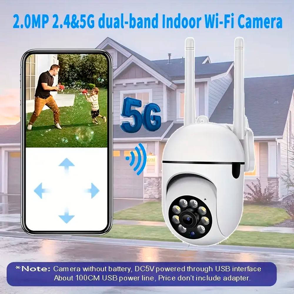 Cámara De Seguridad Wifi Exterior 360 Visión Nocturna 5g ConTarjeta de 64 GB Mas Timbre Inteligente 2 En 1 Con Cámara De Video.