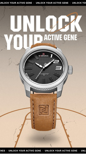 Reloj Naviforce Original Para Hombre, Reloj Casual De Cuero